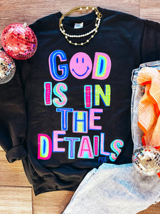 God Is In The Details Crewneck - Black