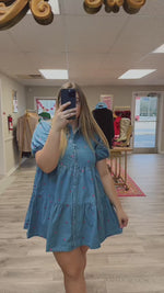 Load and play video in Gallery viewer, Denim Hearts Dress
