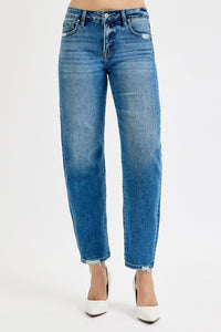Risen High Rise Slim Barrel Jeans