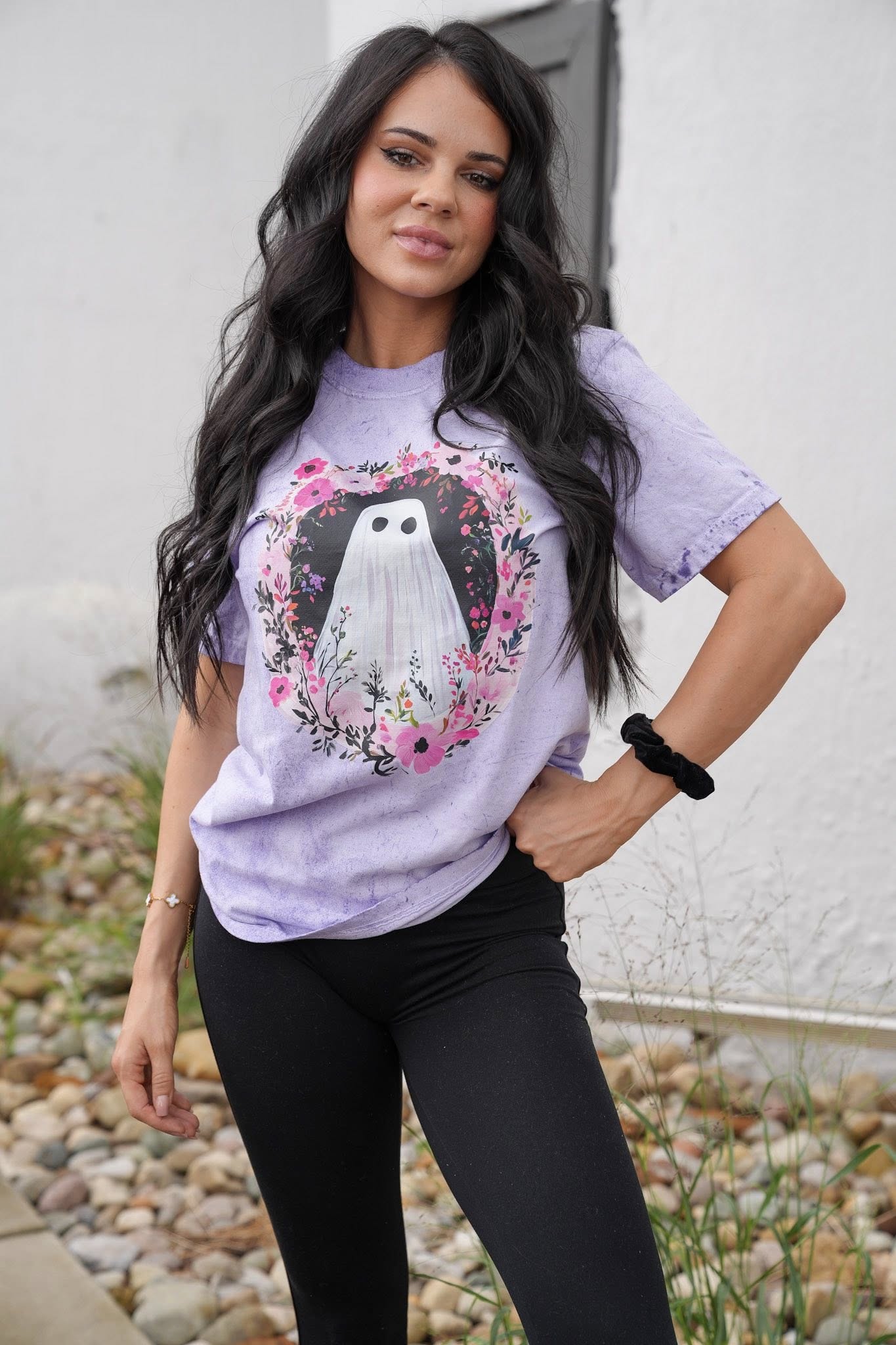 Spooky Floral Ghost Graphic Tee