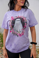 Load image into Gallery viewer, Spooky Floral Ghost Graphic Tee
