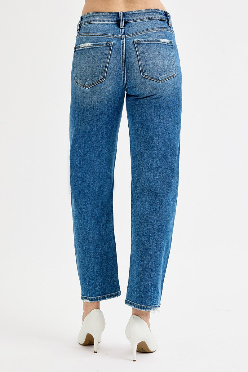 Risen High Rise Slim Barrel Jeans