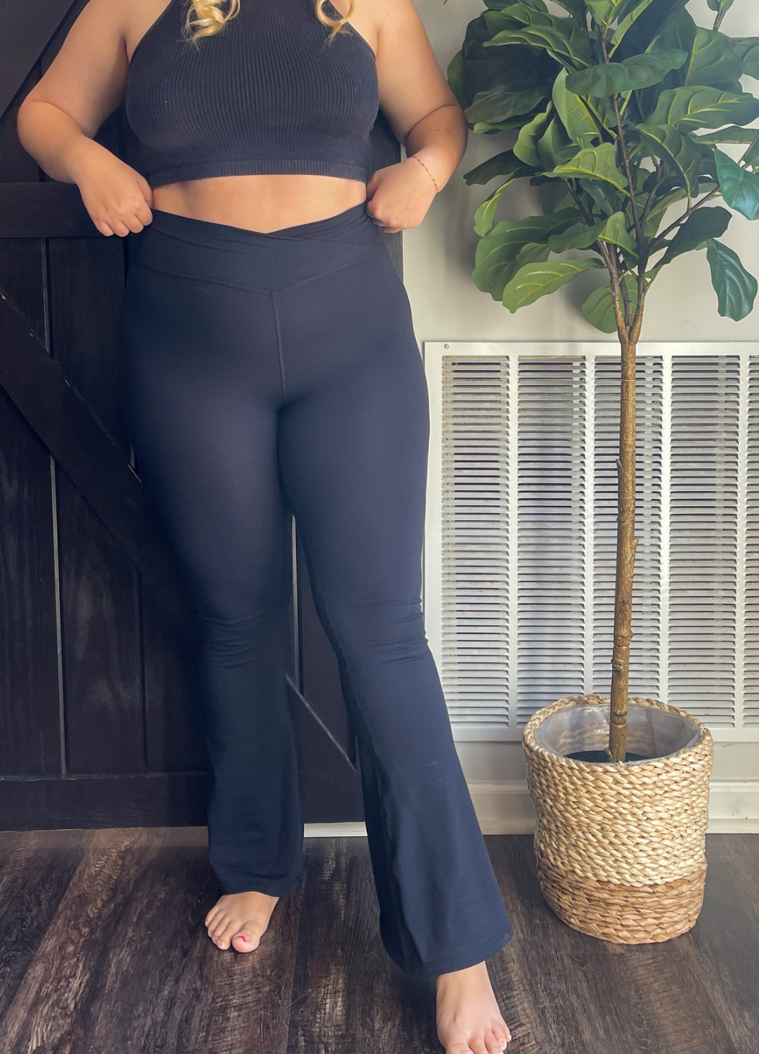 Calça legging 2024 flare plus size